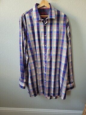 Lansky Bros. Limited Clothier to the King Long Sleeve Button Down Shirt 2XL